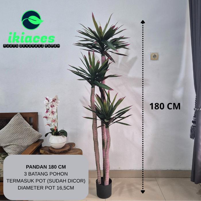 Tanaman Hias Artificial Pohon Pandan Jumbo Tinggi 180 cm Dekorasi Rumah Kantor Cafe - Pandan 180