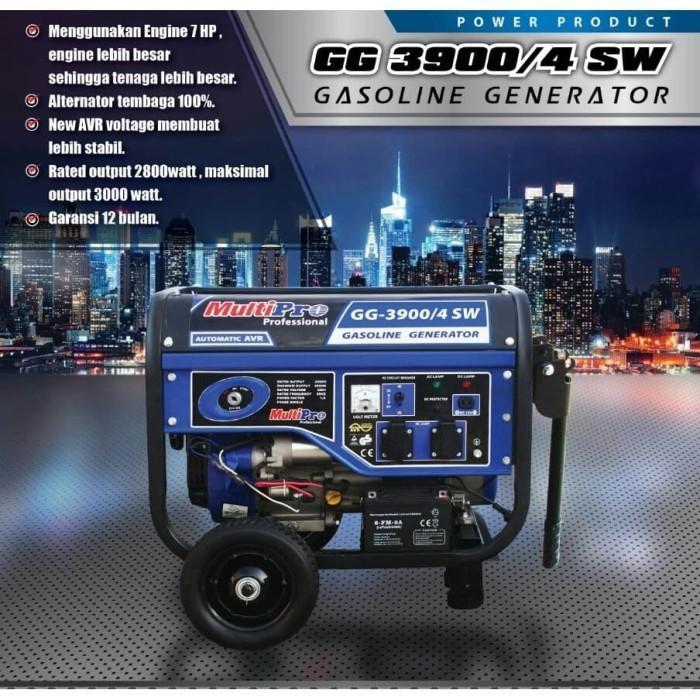 MULTIPRO Genset GG 3900 3000 Watt - Generator Set Bensin 4 Tak Starter - tidak ada, Standar