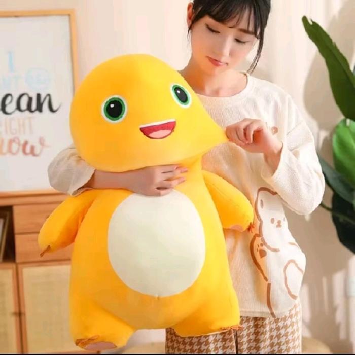KIDS FRIENDS boneka lucu dinosaurus Naloong plush boneka dino kuning yellow dinosaurus milk Dragon