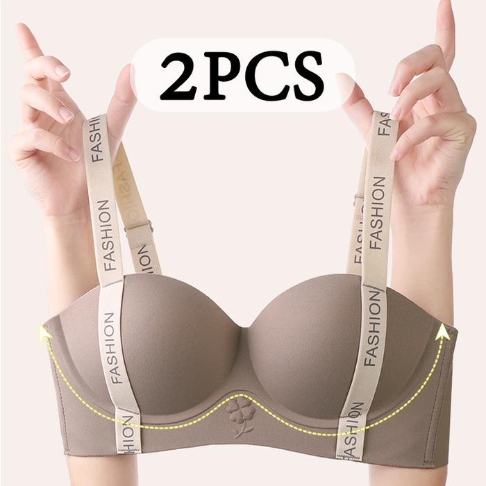 BEST 2PCS BH Wanita Lembut & Ringan Bra Tanpa Kawat Seamless, Tidak Meninggalkan Bekas S-2XL-2401