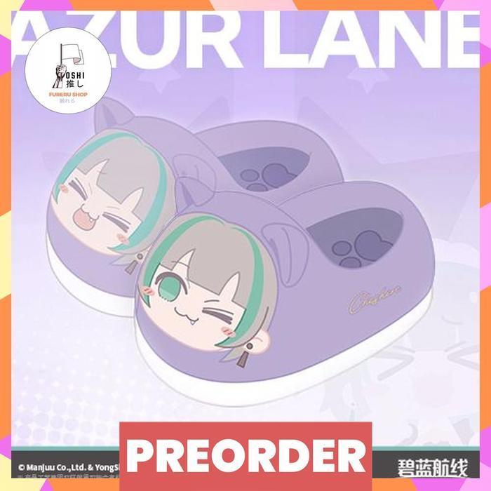 HOT SALE AZUR LANE CHESHIRE FACE PLUSH SLIPPERS (SIZE 42-43) TERMURAH