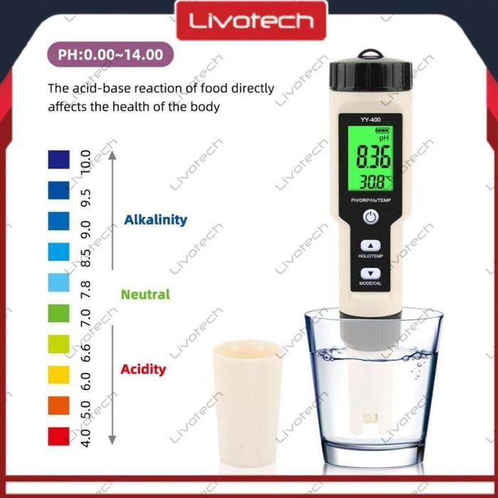 Livo Yy400 Water Tester 4 In 1 Hydrogen Ph Orp Temp Meter H2 Yy-400