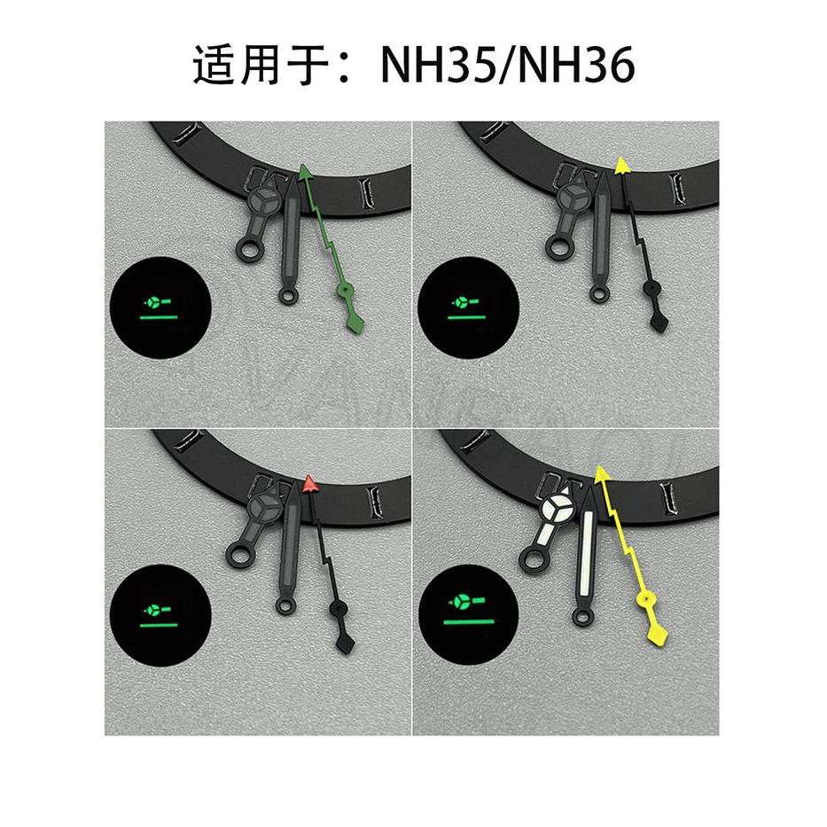 Ready Seiko Mod Hands Lightning Second Hand Green Lumed For NH35