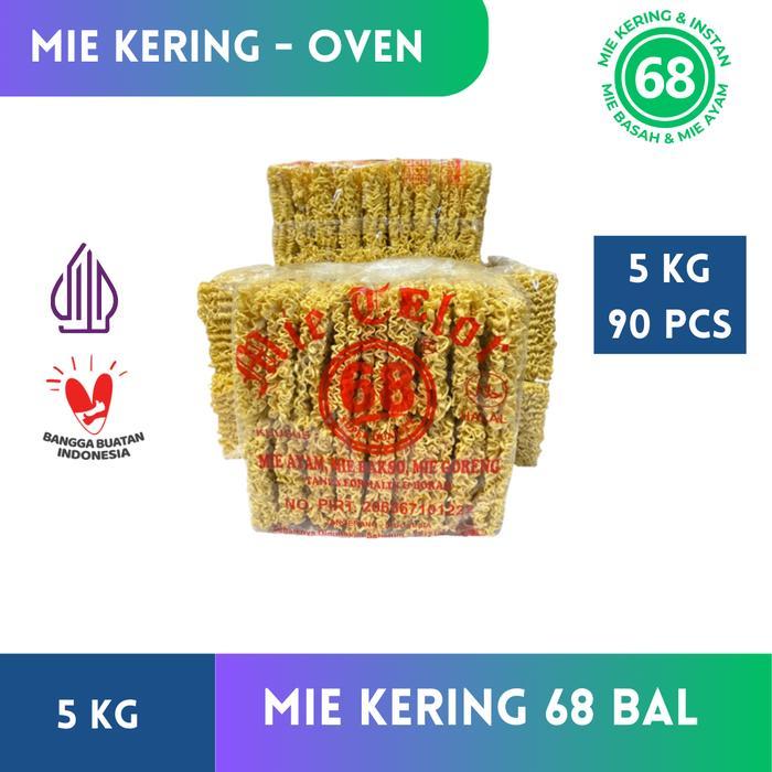 Mie Kering 68 90 Pcs Mie 5 Kg, Isi 5 Pack ( 5Kg) Mie Kiloan Mie Telur Mie Telor Mi Kering Burung