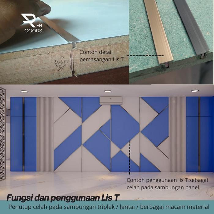 NEW List Lis T Penutup Celah Frame Edging Alumunium Variasi 20 15 12 8 mm