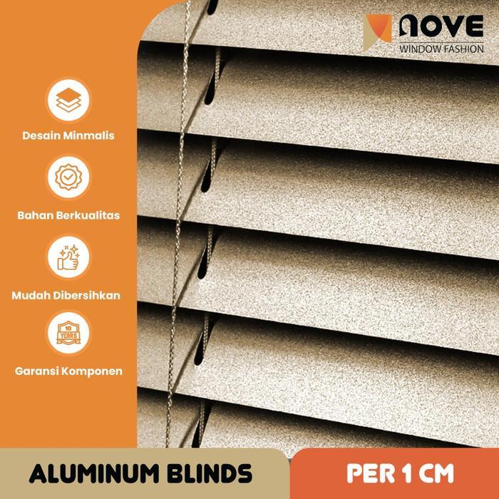 Nove Alumunium Blinds Deluxe Slat Stick + Cord - Tirai Gulung Alumunium - Tirai Minimalis Jendela