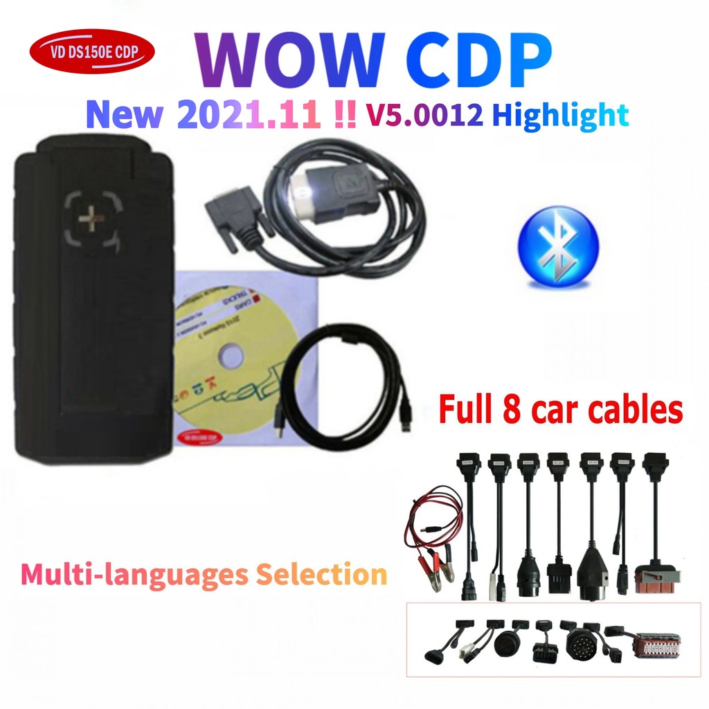NEW 2021.11 with Keygen WOW CDP with Bluetooth OBD2 Scanner Tools for TNESF DELPHIS ORPDC Car Truck 