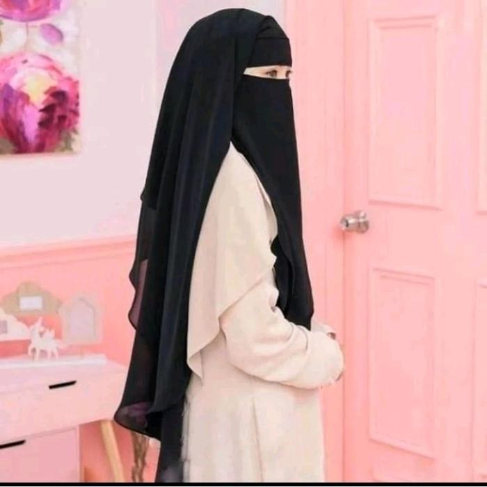 Cadar Niqob Yaman Polos Sifon Silky/Sifon Arab Terlaris