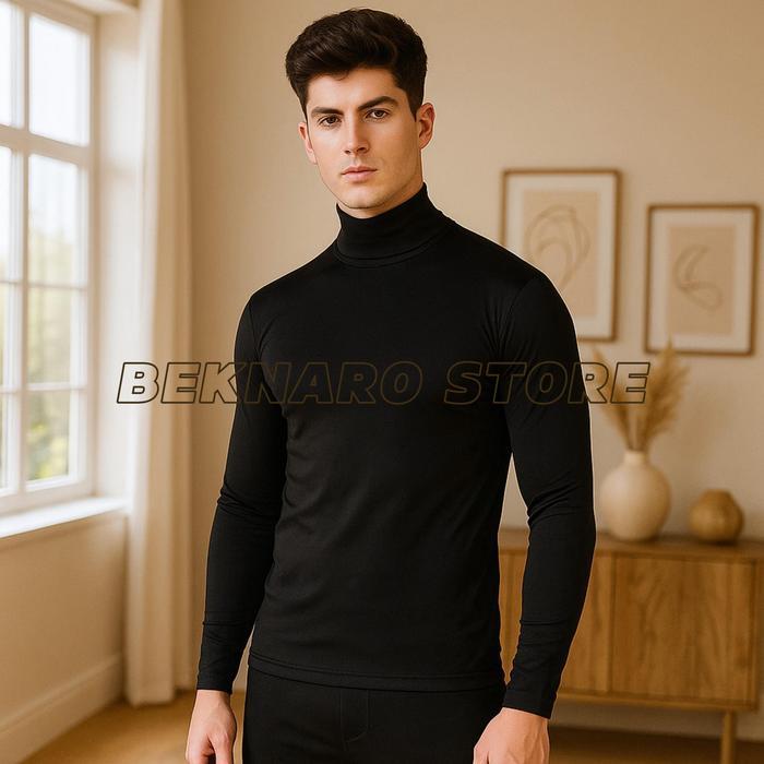 Best Seller Manset Pria Lengan Panjang - Baju Manset Unisex Kerah Tinggi Bahan Halus Dan Lembut Kaos