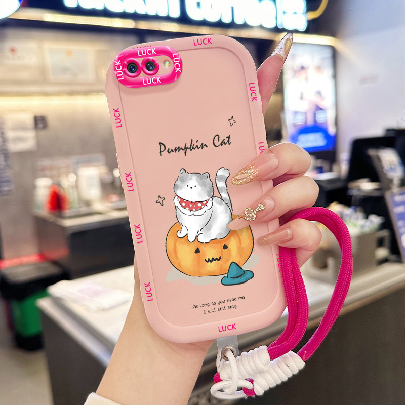 Casing Hp untuk OPPO A5 A3s A12E Realme C1 Case Casing HP Softcase silikon Kasing lanyard pribadi pe