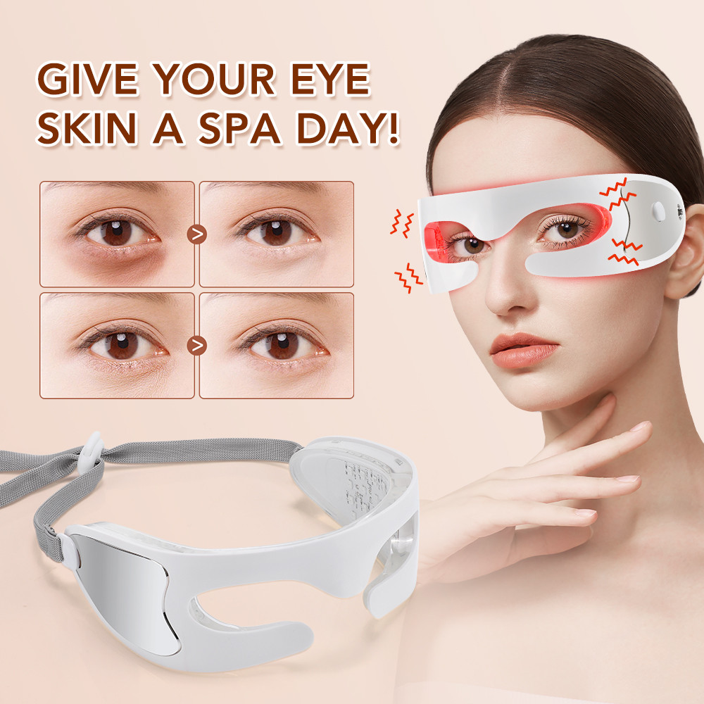 Eye Skincare Massager Vibration Red Light Therapy LED Eye Mask for Lines Wrinkles Dark Circle