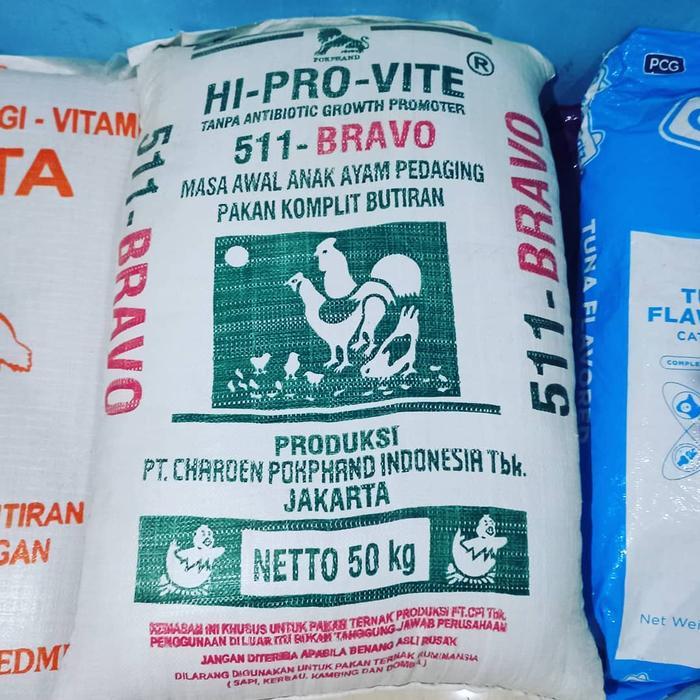 Pur Ayam 511 Bravo 1 Bal 50 Kg - Pur Ayam Pedaging