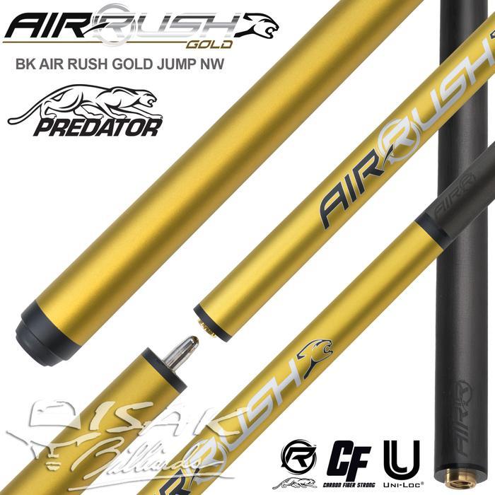 PREDATOR AIR RUSH GOLD CARBON JUMP CUE NW - LIMITED EDITION STICK BILLIARD BOLA LONCAT KARBON