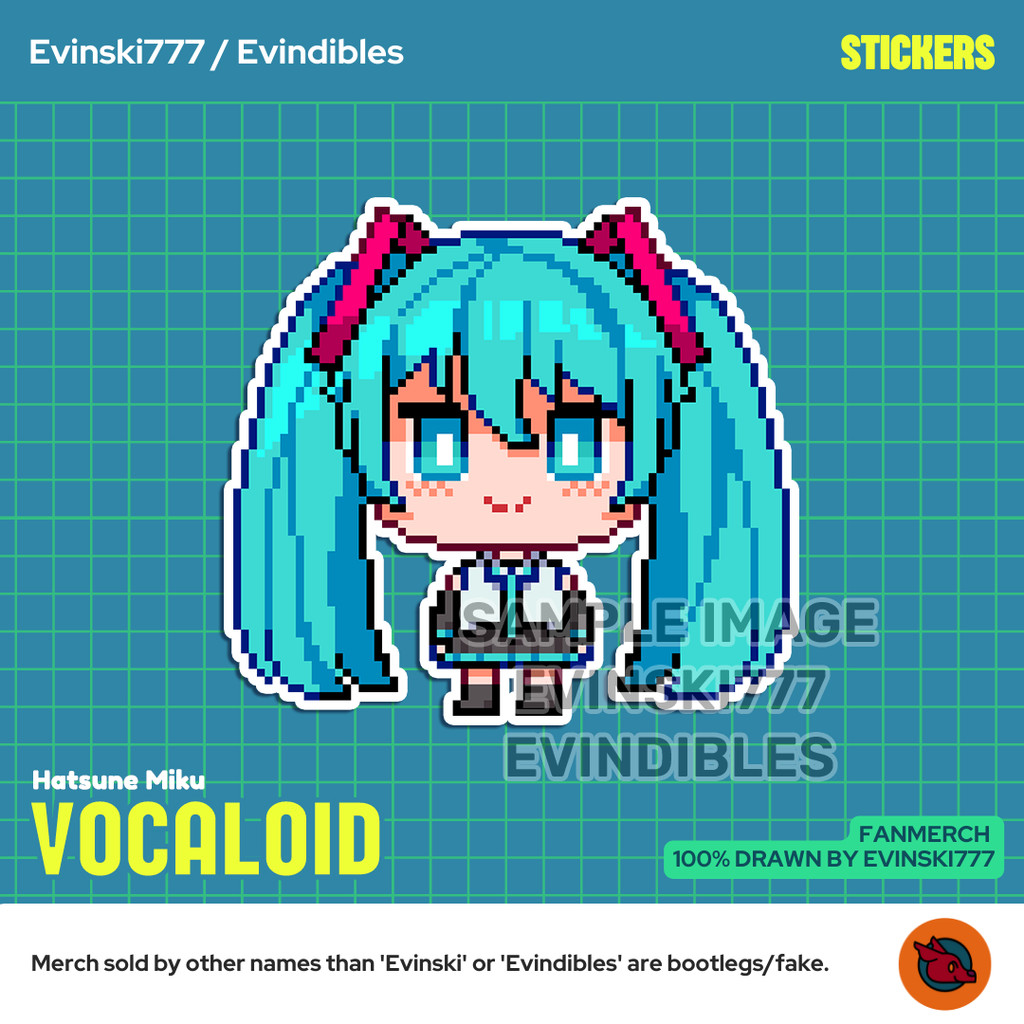 Stiker Sticker - Hatsune Miku - Anime Manga Vocaloid Utau Project Sekai