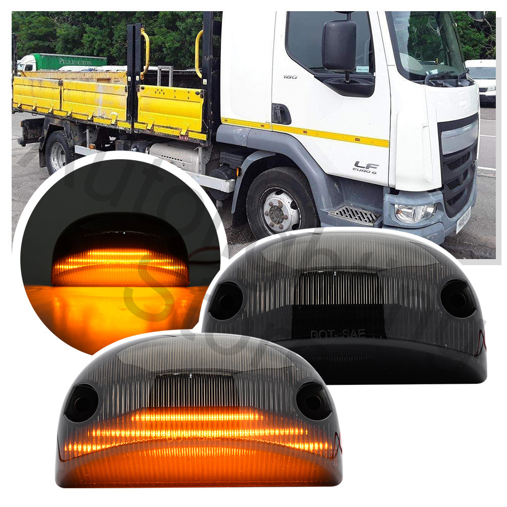 2PCS Smoke Lens LED front Side Marker Light for Renault Midlum