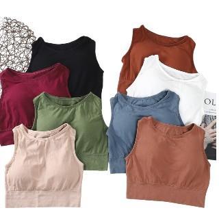 bd [ Happy Girl Shop ] Tanktop Sporty Crop Top Bra Olaharaga Women Korean Remaja Dewasa Seksi Basic