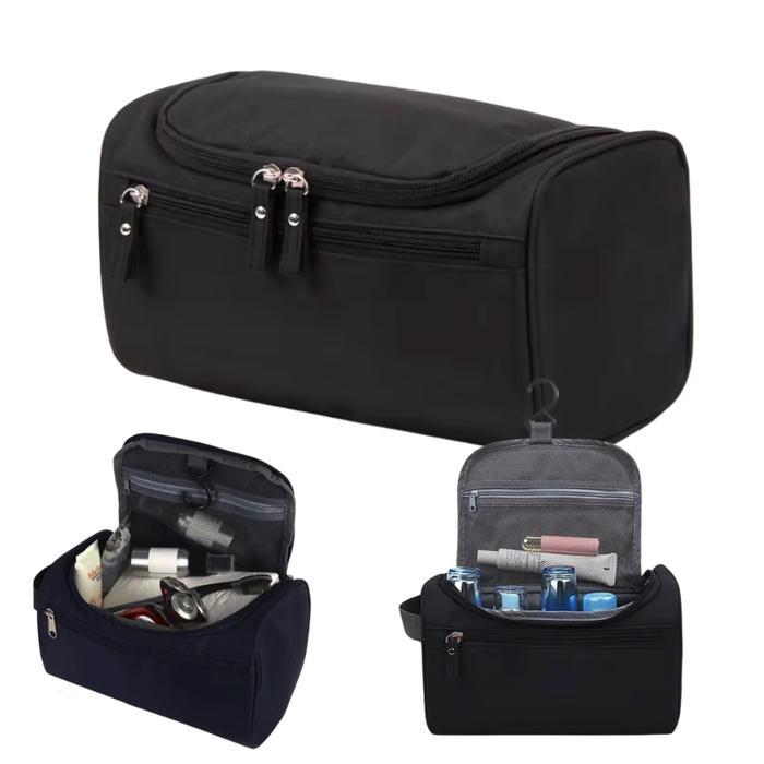 Tas Perlengkapan Mandi Tempat Sabun Anti Air Travel Toiletries Bag Organizer Double Zipper