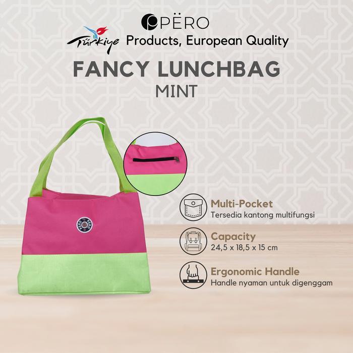 HOUSE] Pero Fancy Tas Makan Kotak Bekal Fancy Lunch Bag Warna Mint Fancy Lunch Bag / Tas Makan Kotak