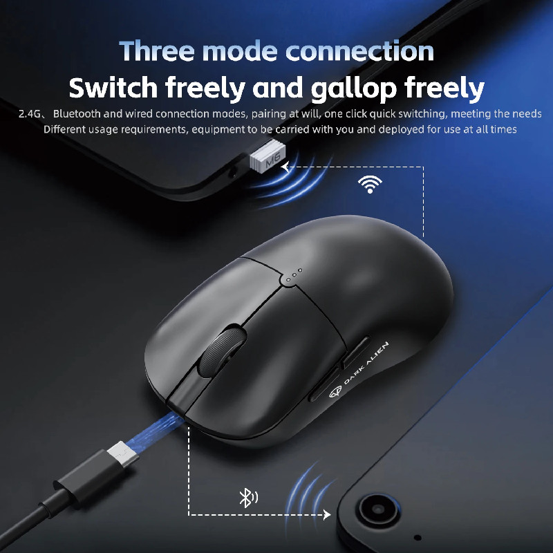 DARK ALIEN X11 Pro Wireless Mouse,Bluetooth/2.4G/wired Tri-Mode Mouse ,PAW3311 RGB Magnetic charging