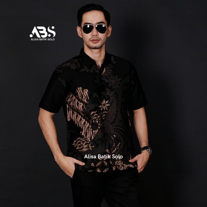 Alisa Batik Solo Motif Phaerangseling Lengan Pendek Kemeja Batik Solo Pria Modern Premium Full