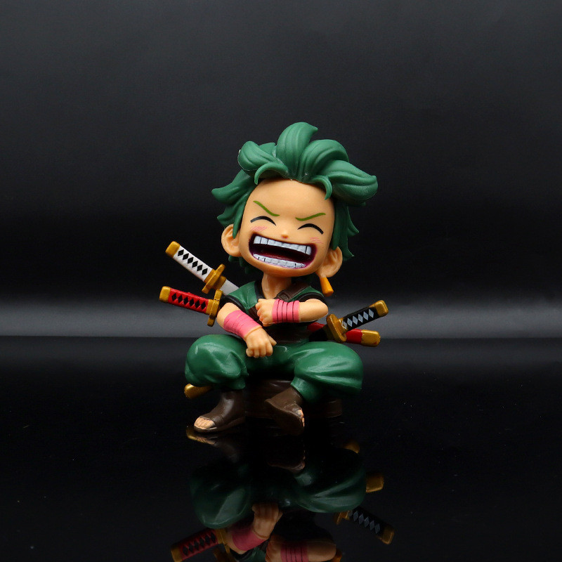 12cm Anime Figure One Piece Monkey D Luffy Roronoa Zoro Kawaii Toys Q Figural Nendoroid Car