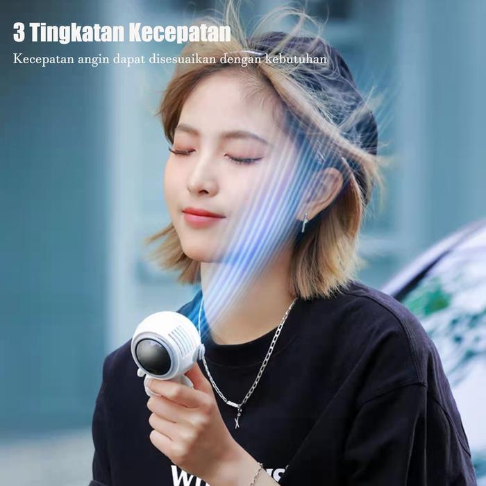 Kipas Angin Portable Astronaut Mini Fan Hanging Neck Fan Charge Usb