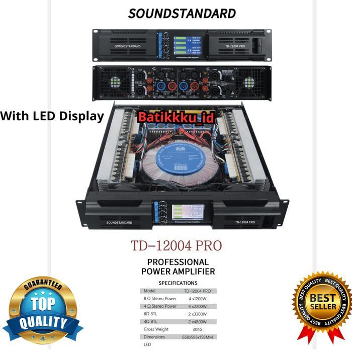 Promo Power Amplifier Soundstandard Td 12004 Pro Td12004 Pro Led 4 X 1200 Watt Class H 4Ch With Led