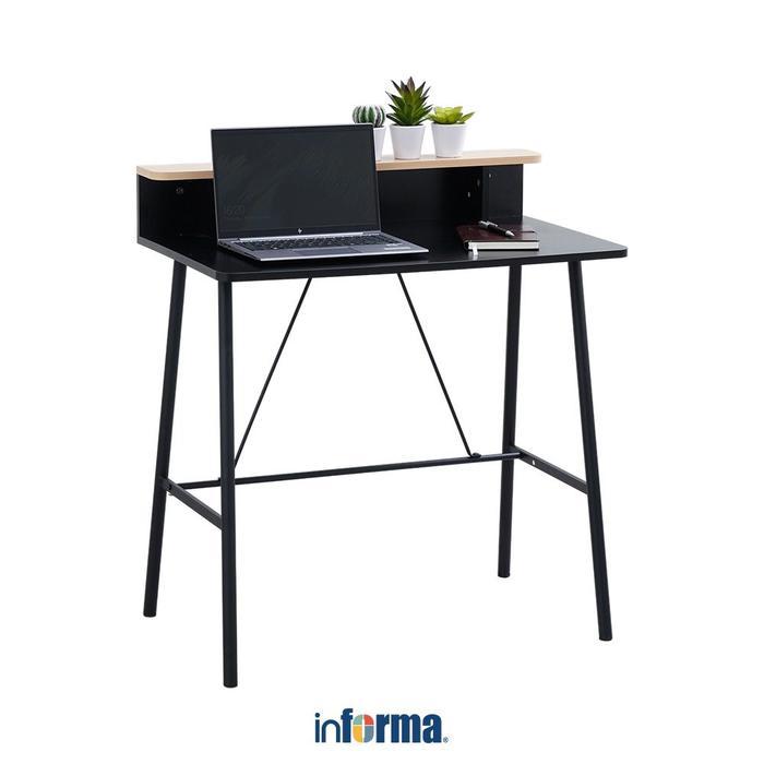 Informa Beck Meja Kantor - Hitam Meja Kerja Meja Belajar Laptop Ruangan Tempat Kerja