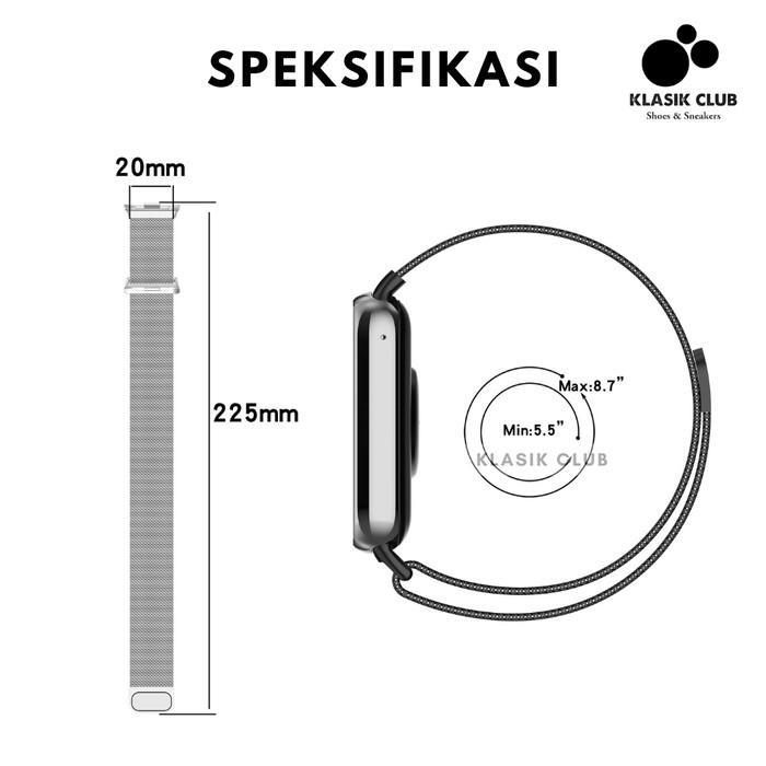 jaw Strap Xiaomi Smart Band 9 Pro Milanese Tali Pengganti Mi Band 9 Pro / Xiaomi Mi Band 8 Pro Bahan