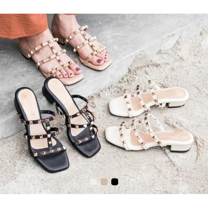Donatello - Sandal Wanita Terbaru Heels Piramid 3 Cm
