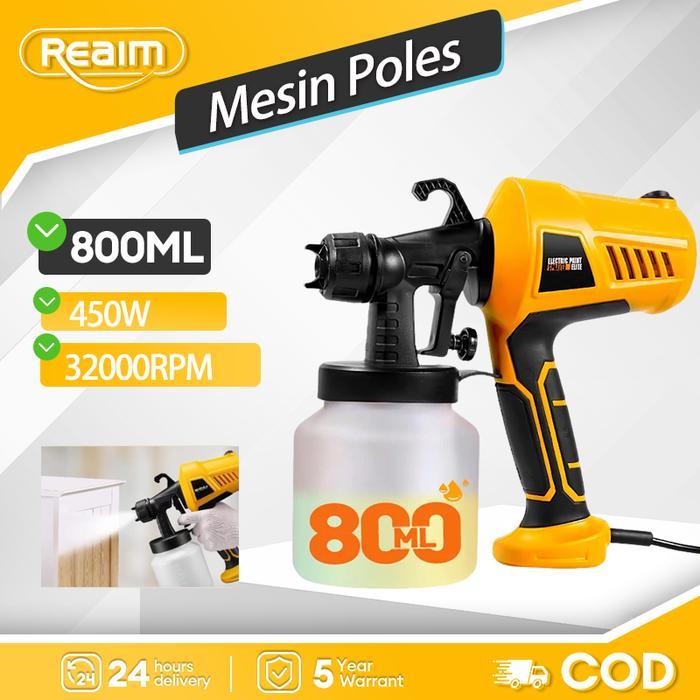 Reaim Elektrik Semprotan Cat Listrik 800Ml Alat Cat Semprot Untuk Mobil, Furnitur Kayu, Dinding