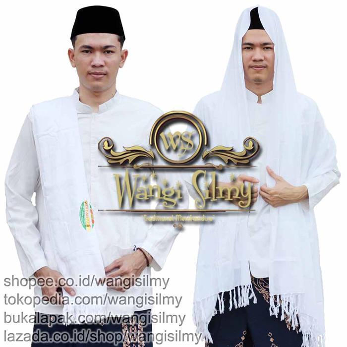 Sorban Kashmiri Polos Putih Panjang Rayon Rida Surban Habib BISA COD