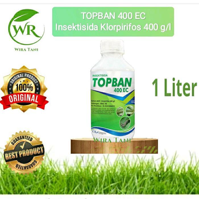 TOPBAN 400 EC 1 Liter Insektisida Klorpirifos 400 g/l untuk hama ulat, larva, kutu putih, kupu putih
