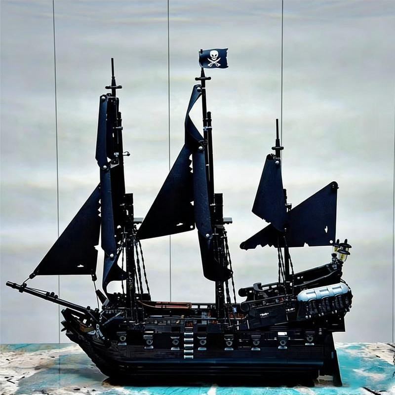 Compatible 10365 Pirate Ship Building Blocks Vessel Sailboat Ship Model Bricks Assembling DIY Toys