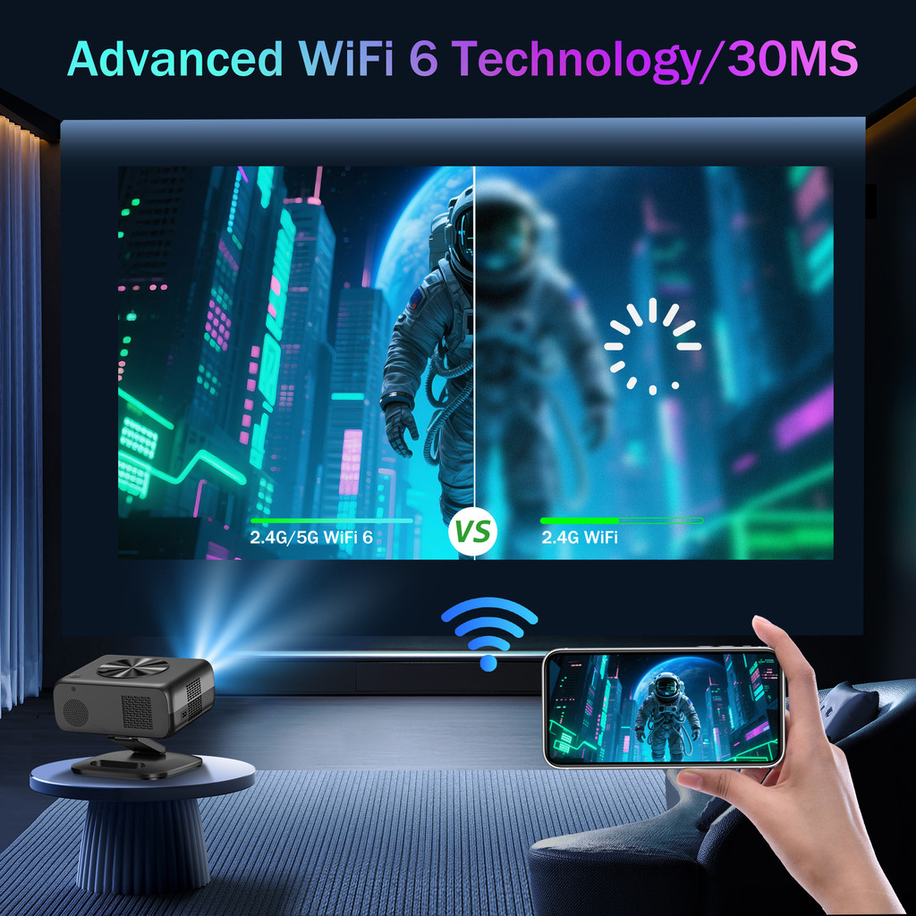 2025 M05 Android 12.0 Projector 4k 64G AutoFocus Projector Wifi6 BT5.3 LED Projector 8K Decode Home