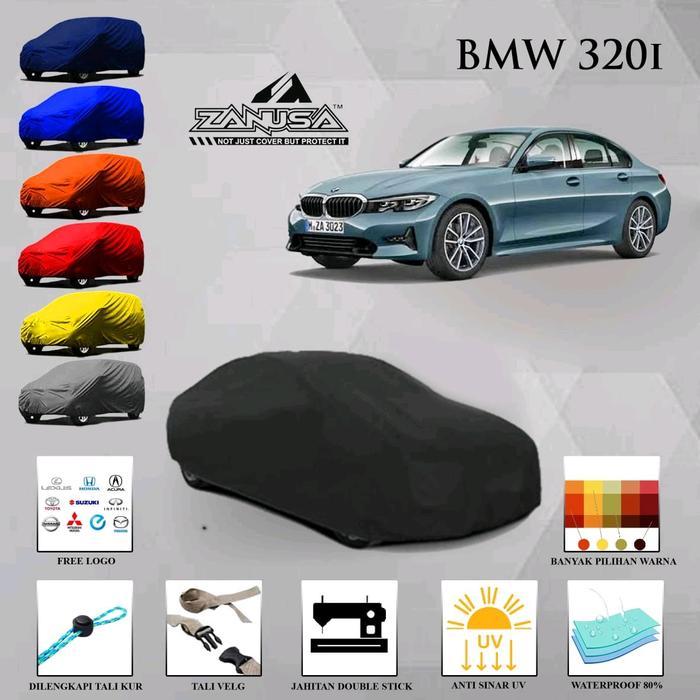 ZANUSA Sarung Cover Pelindung Mobil Full Outdoor 2 Lapis untuk BMW 320i Anti Goresan Tali Velg