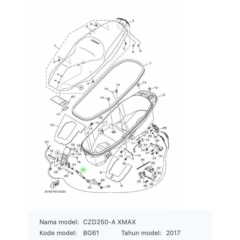 Tiang Hidrolik Jok Depan Xmax / Stopper (B741) / B74-F478G-00