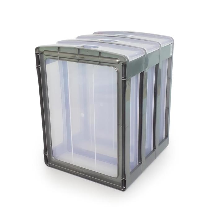 Shinpo Laci Susun Mini Plastik 3 Slot Rak Container Maxim Mini Drawer Spo-Sip-355-S3 Abu-Abu