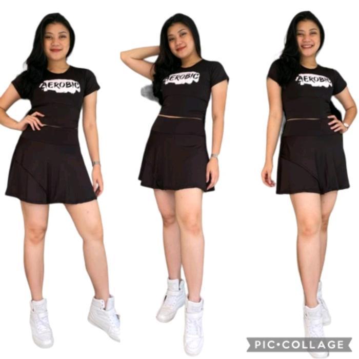 Gen Active - Setelan Rok Hotpan Zumba/Aerobic/Setelan Senam Rok Aerobic