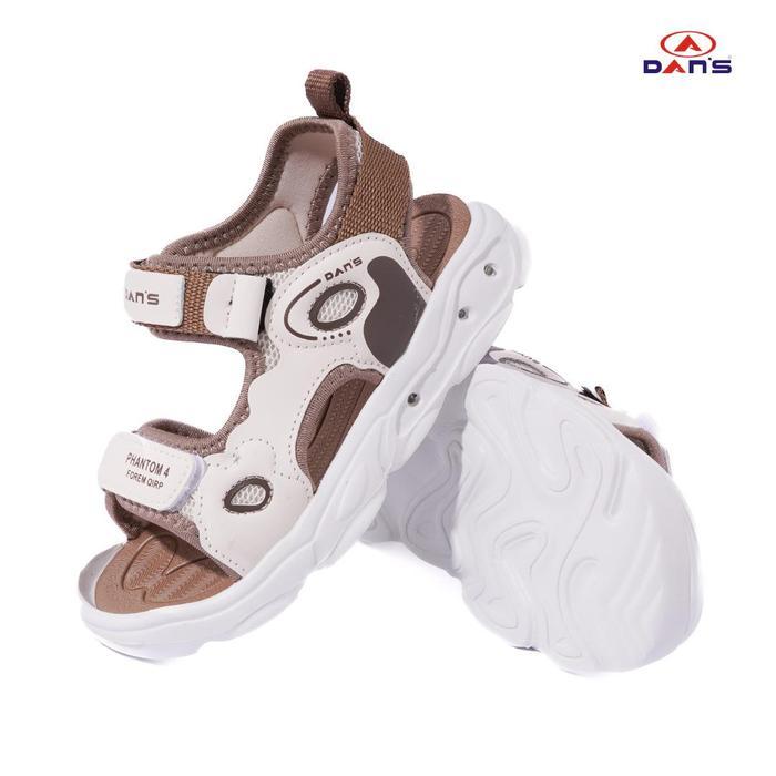 DANS AVIO Anak Sepatu Sandal Anak Laki-Laki dengan Lampu dan Strap Kaki untuk TK - Coklat, Ukuran 28