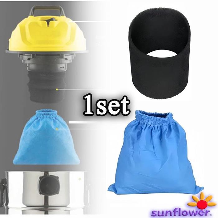 1 Set Kantong Filter Vacuum Cleaner - Basah Kering Bahan Kain & Busa