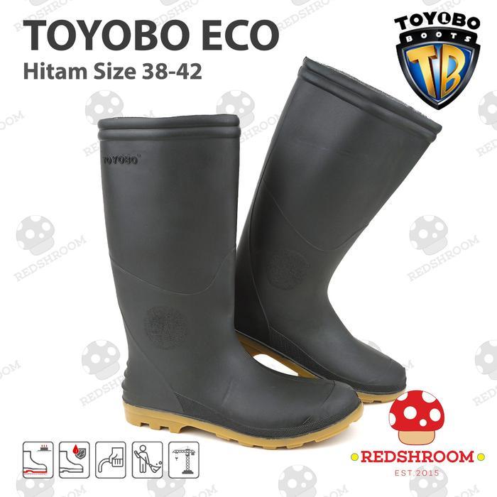 Boot Tinggi TOYOBO Sepatu Bot Tinggi Karet Toyobo ECO Hitam Proyek Ringan Lentur - 38 TOYOBO ECO Hit