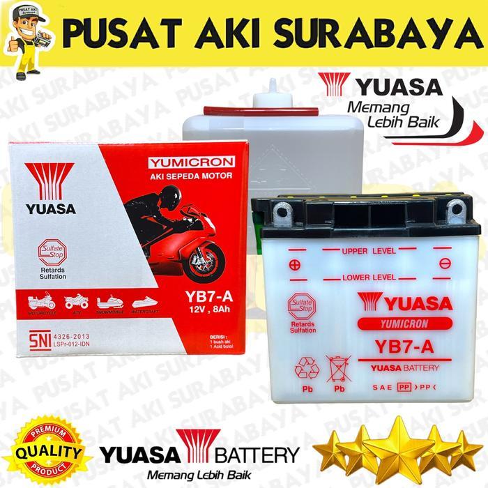 Accu Yuasa Yb7A Original Aki Yb7 A 8 Amper Thunder Pulsar Terbaik