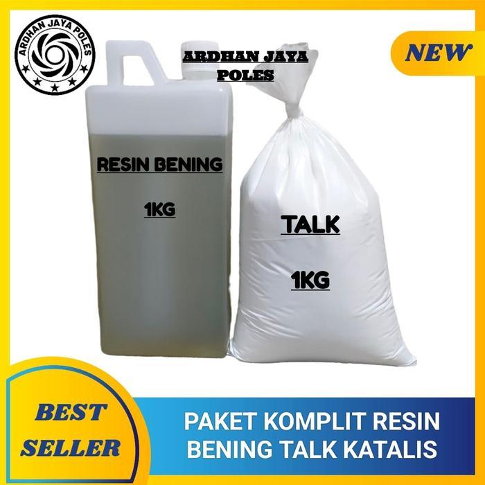 Paket Lengkap Resin Bening Katalis Talk Powder Penambal Nat Marmer
