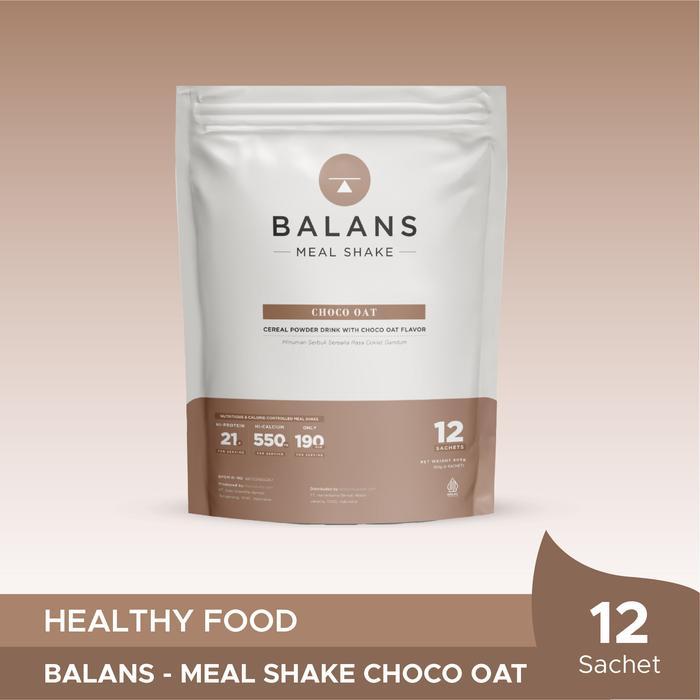 Balans Meal Shake Choco Oat - 12 Sachet Pasti Promo