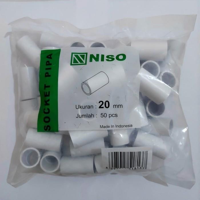 Socket Pipa Niso 20mm setara Clipsal/Sambungan pipa Listrik/Soket Pipa
