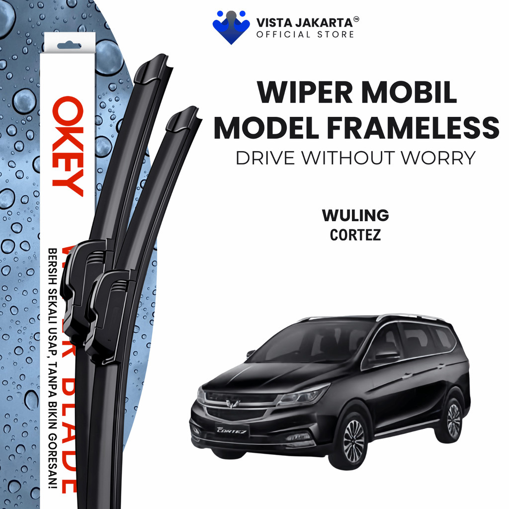 Wiper Wuling Cortez Frameless Kaca Depan Mobil