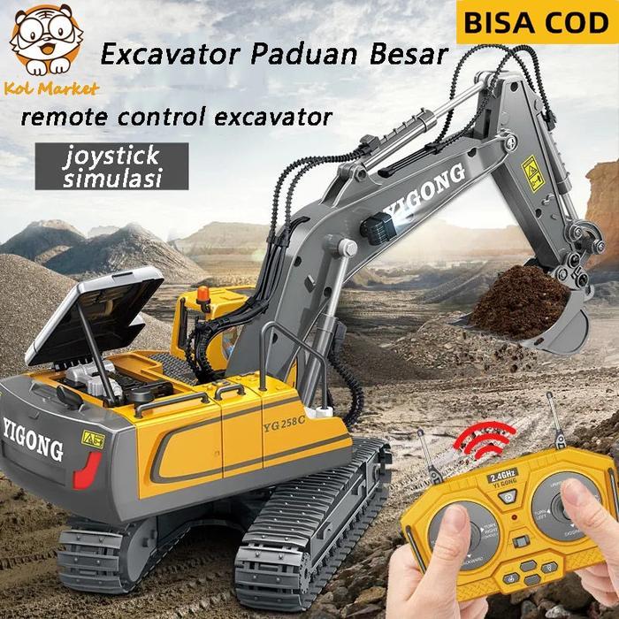 Miniso - 2.4 Ghz 11 Channel 1:20 Rc Excavator Mainan Rc Mobil Rekayasa Nirkabel Remote Control