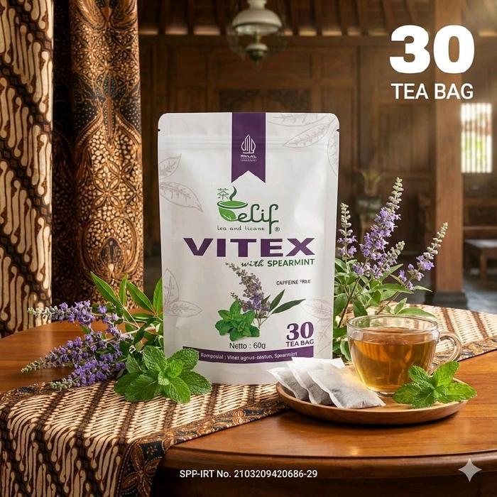 ELIF TEA AND TISANE Vitex Spearmint Tea PCOS Tea Teh Promil 30 Tea Bag