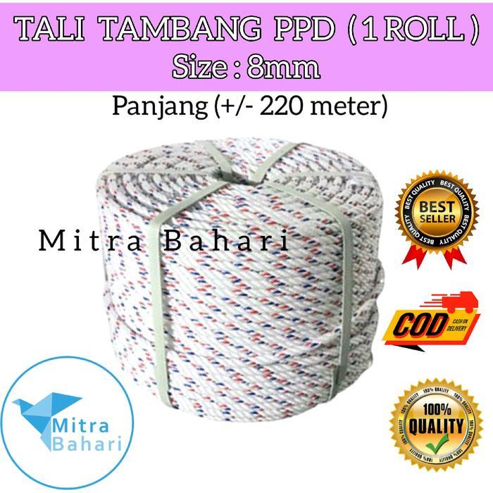 TALI 8MM PPD ( 1 ROLL ) TAMBANG PPD 8MM TAMBANG 8MM TALI TAMBANG 8MM TALI PROYEK TALI KAPAL TAMBANG